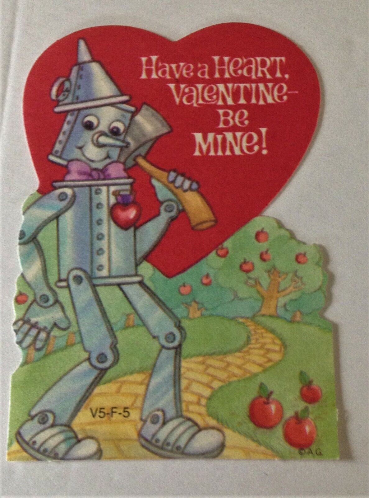Vintage Valentine Card Have A Heart Be Mine Tin Man Oz V5-f-5 Valentine's Day Ag