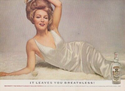 Julie Newmar For Smirnoff Vodke It Leaves You Breathless Ad 1962 Ny