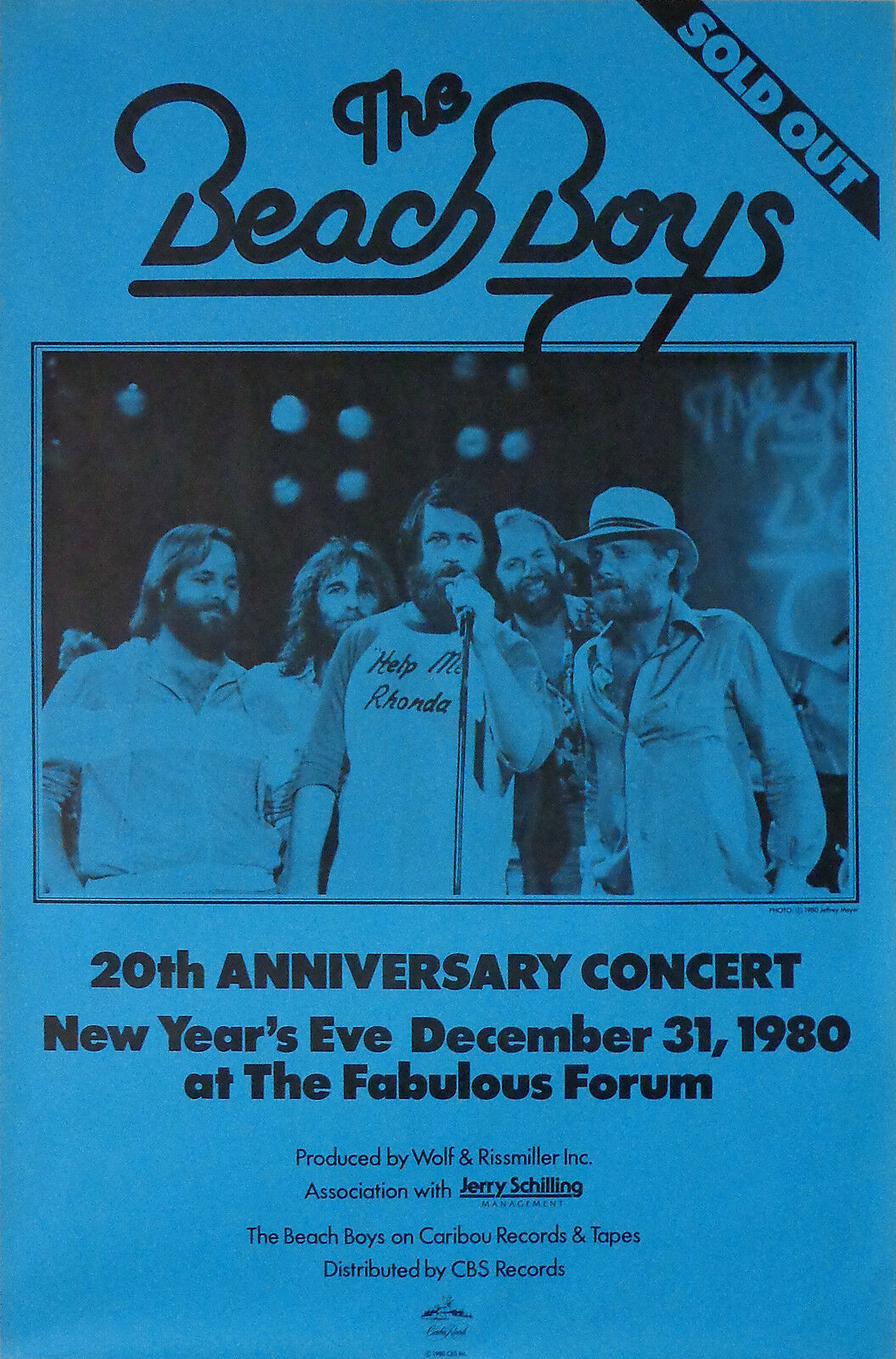 The Beach Boys  -  2oth Anniversary  -  Original Concert Promo Poster (1980)