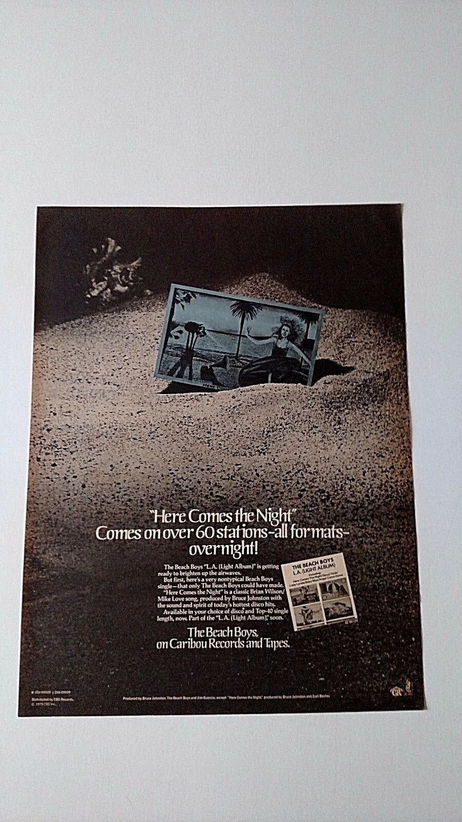 The Beach Boys "here Comes The Night" 1979 Rare Original Print Promo Poster Ad