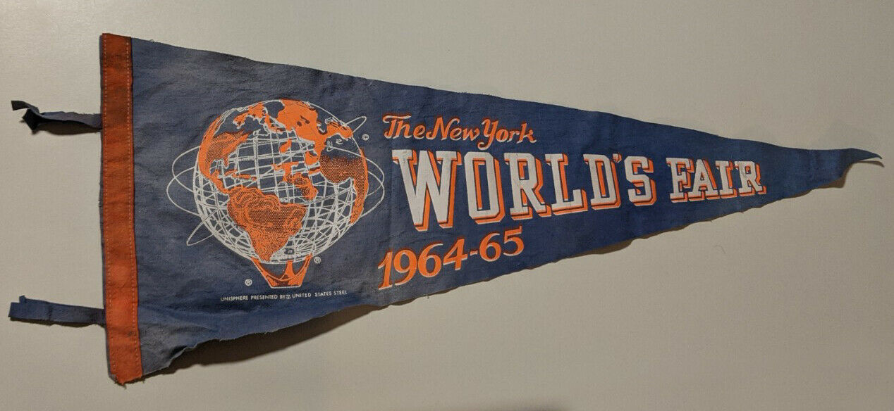 1964-65 New York World's Fair Us Steel Unisphere Felt Pennant