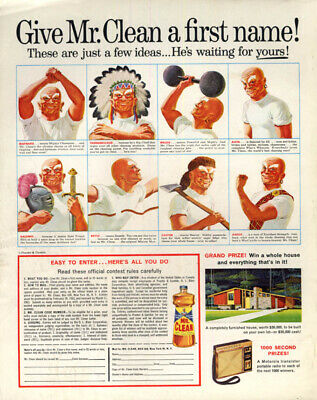 Give Mr Clean A First Name! Contest Ad 1962 Mcc