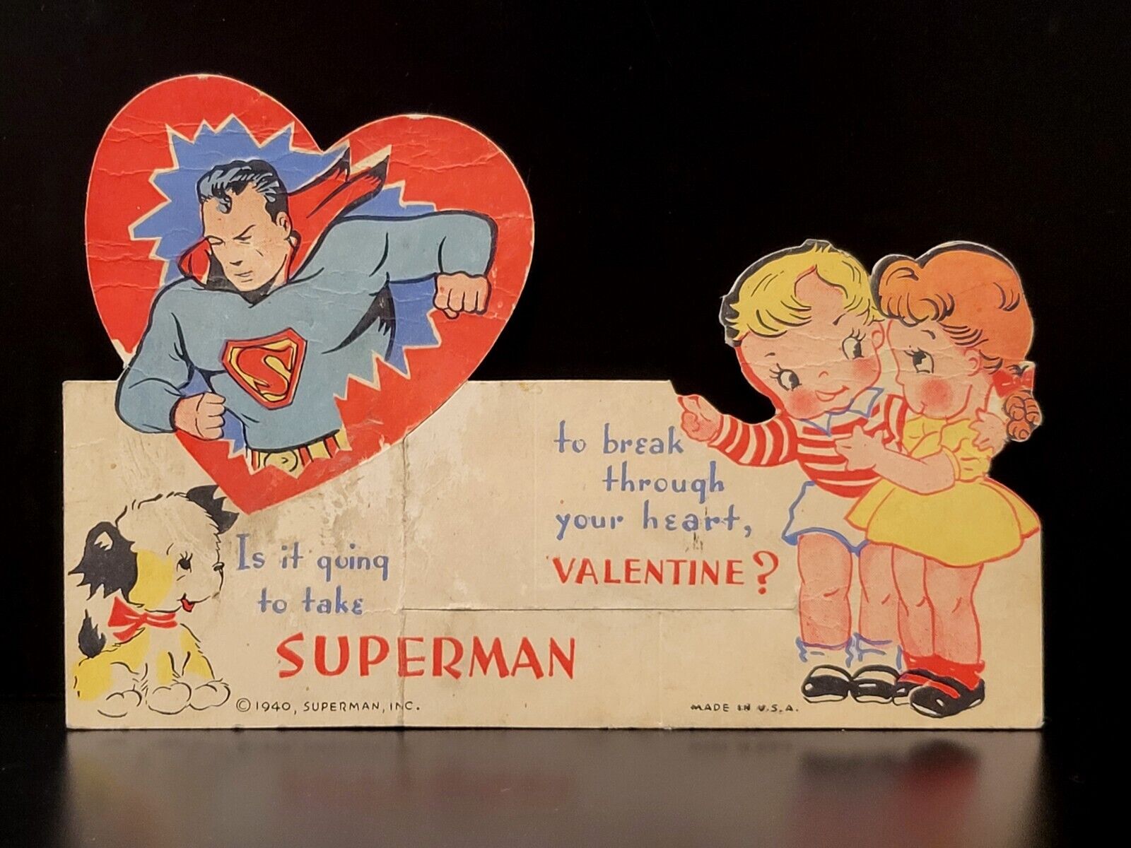 1940 Superman Valentine's Day Card Vintage