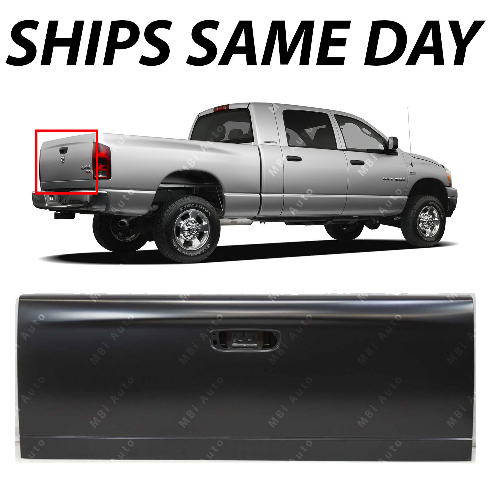 New Primered - Rear Tailgate Replacement For 2002-2008 Dodge Ram 1500 2500 3500