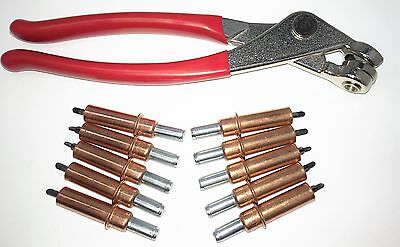 Cleco Fastener & Cleco Plier 1/8" Temporary Fastener Spring Loaded 11 Piece Kit