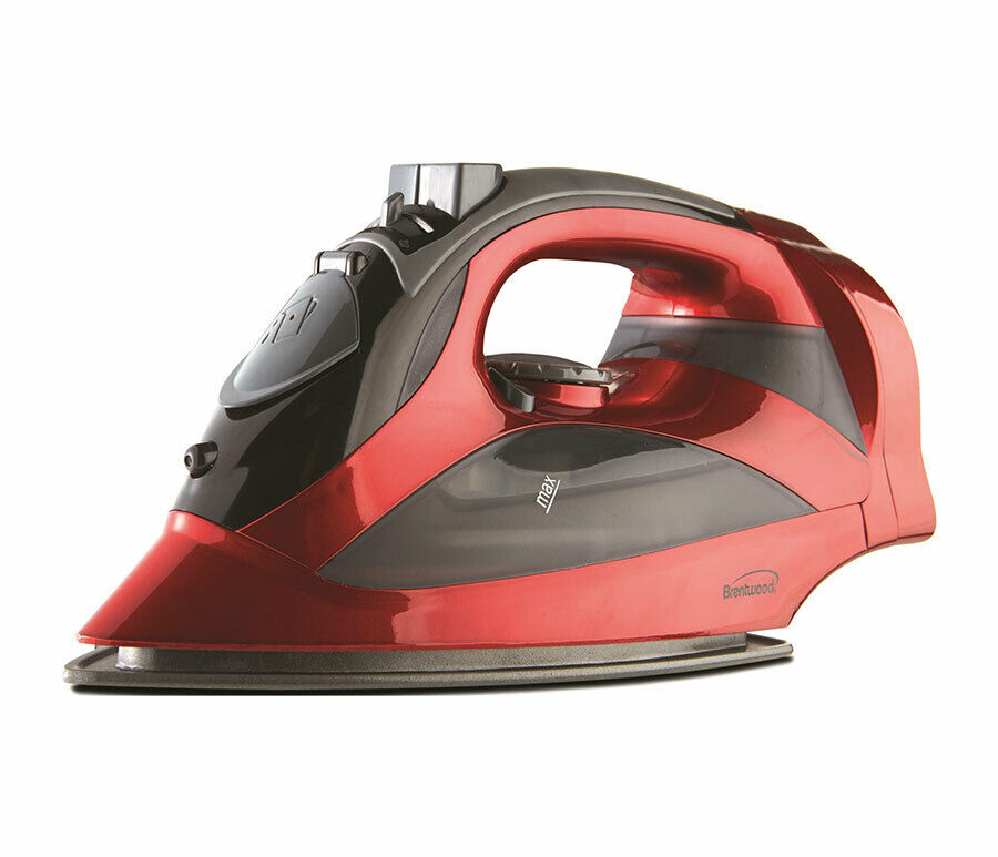 Brand New Brentwood Mpi-59r Non-stick Steam Iron With Retractable Cord, Red