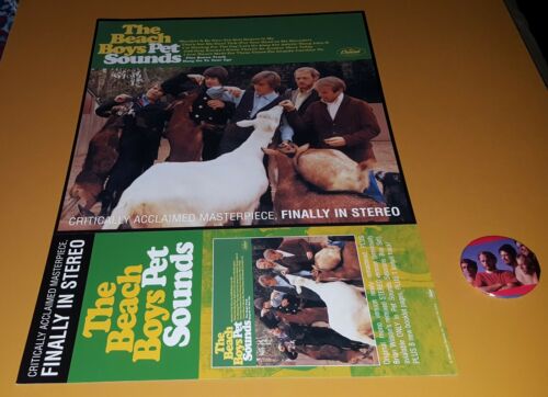 The Beach Boys Pet Sounds 2 Sided Promo Poster For Stero Release Concert Button