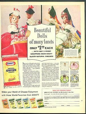 Beautiful Dolls Of Many Lands Jraft Swiss Cheese Offer Ad 1961