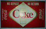 Coca-cola Diamond Bottle Label For 26 Oz, Bottles Mint Condition 1960's