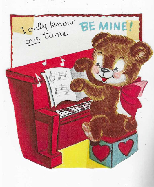 Vintage-valentine Card-bear-with Name