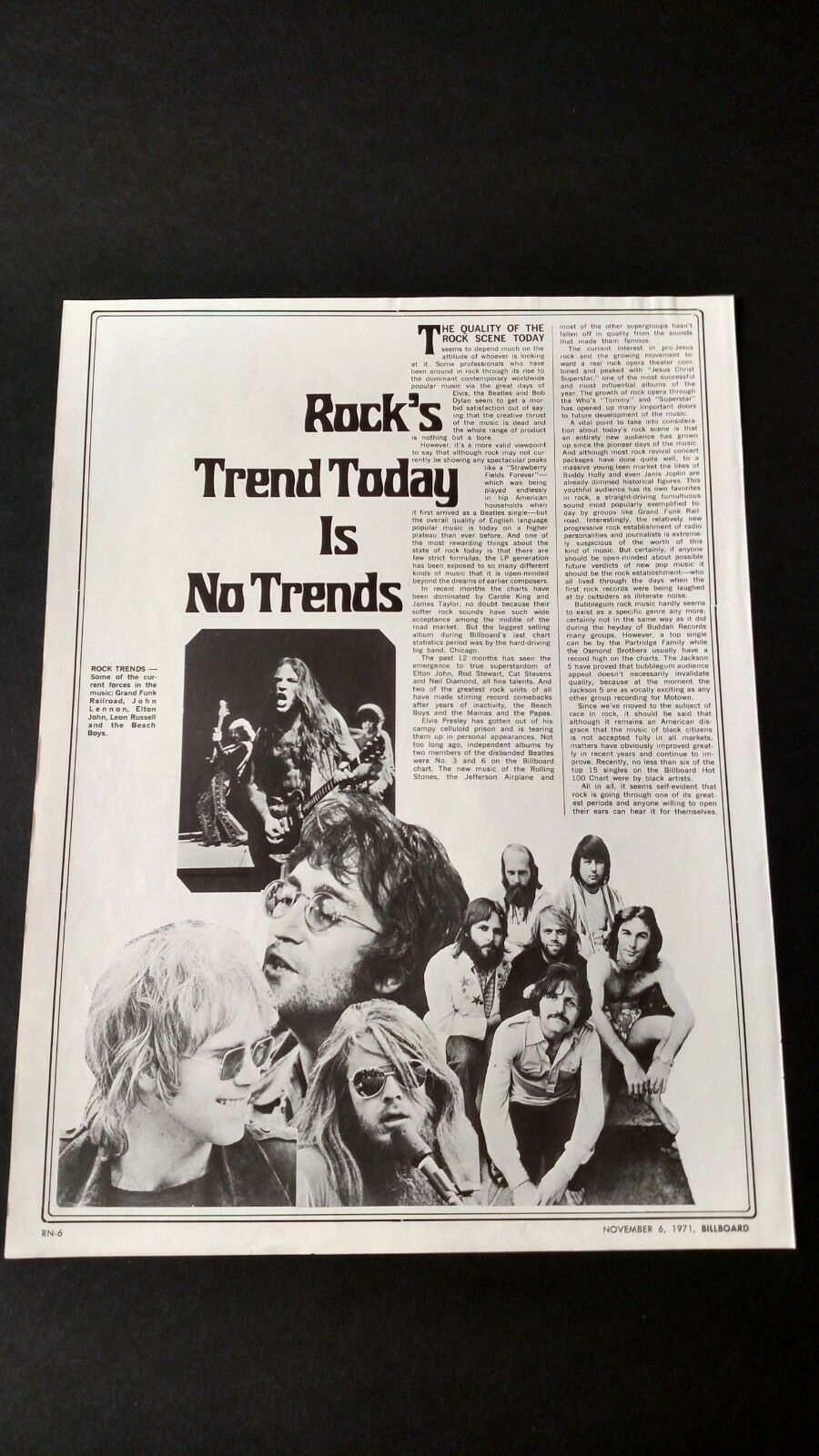 The Beach Boys,elton John "rock Trends" 1971 Rare Original Print Promo Poster Ad