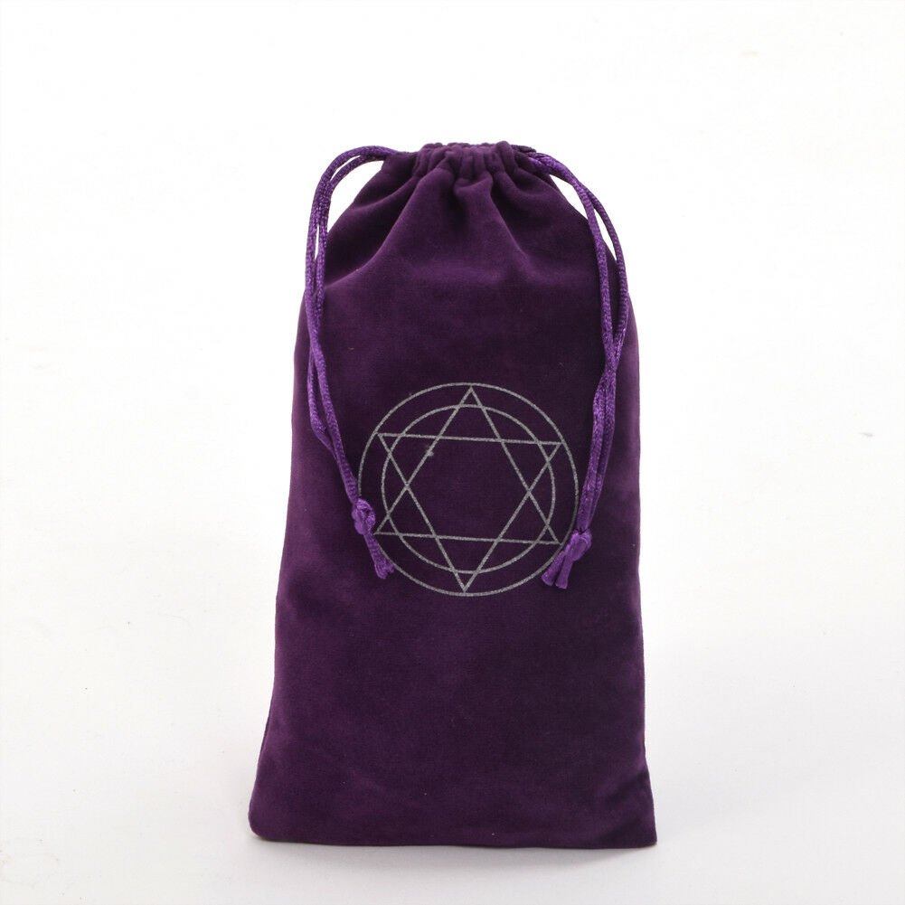Hexagram Purple Velvet Tarot Pouch Bag Star Of David Tarot Cards Drawstring Bag