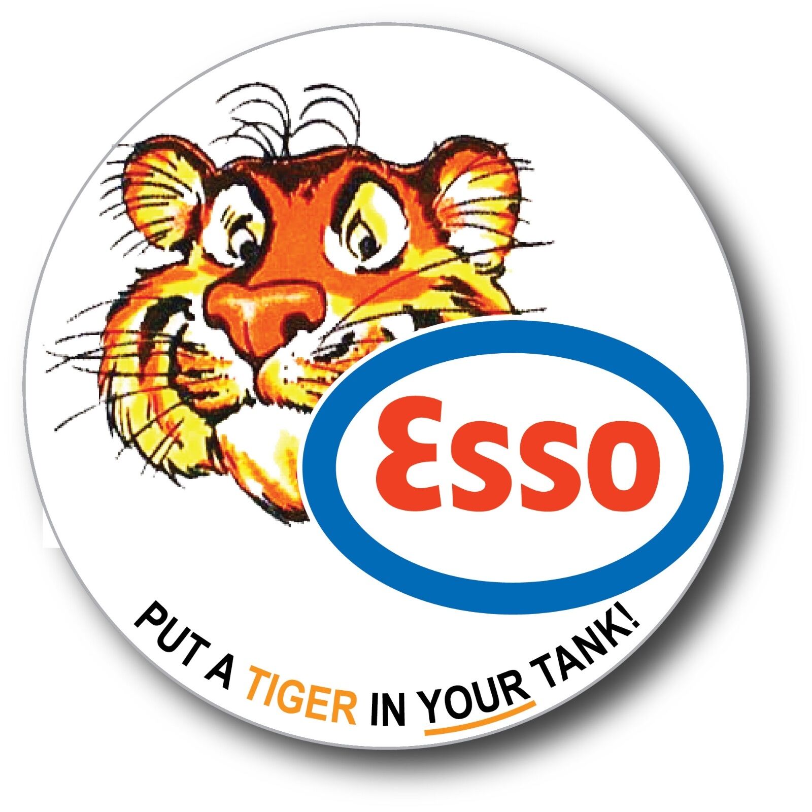 Esso Gasoline Tiger In Your Tank High Gloss Outdoor 3.5 Inch Decal Sticker