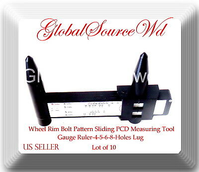 Wheel Rim Bolt Pattern Sliding Pcd Measuring Tool Gauge Ruler-4-5-6-8-holes Lug